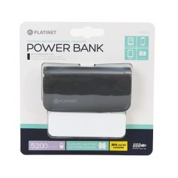 Powerbank - ładowarka przenośna platinet, 5200mah srebrna + kabel usb-microusb