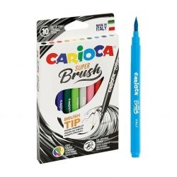 Flamastry carioca super brush 10 kolorów (pędzelek) 